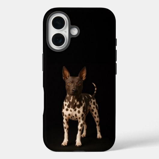 Coques Case-Mate iPhone Black 4 Luxe iPhone 16 Mate, Hairless Terrier Dog (Verso)