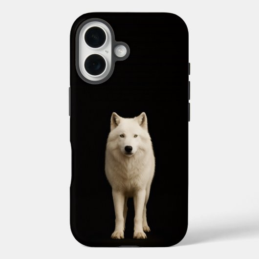 Coques Case-Mate iPhone Black 4 Luxe iPhone 16 Mate, Ivory Arctic Wolf (Verso)