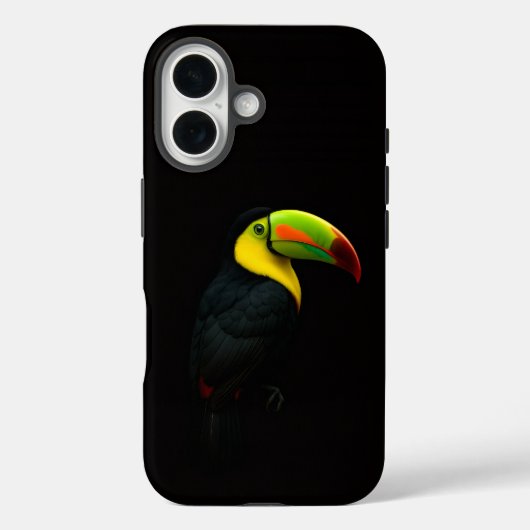 Coques Case-Mate iPhone Black 4 Luxe iPhone 16 Mate, Keel Billed Tucan (Verso)