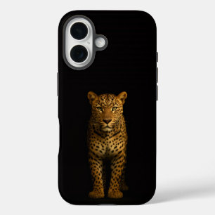 Coques iPhone 16 Black 4 Luxe iPhone 16 Mate, Léopard Majestueux
