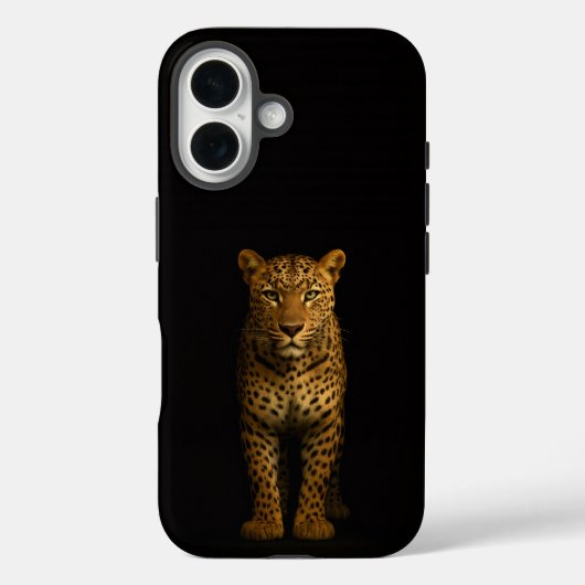 Coques Case-Mate iPhone Black 4 Luxe iPhone 16 Mate, Léopard Majestueux (Verso)