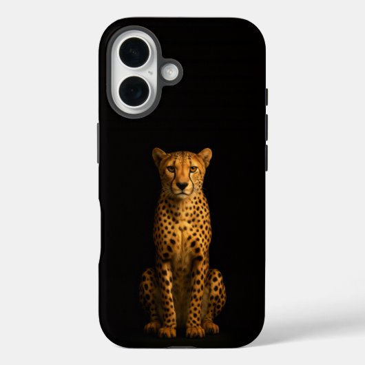 Coques Case-Mate iPhone Black 4 Luxe iPhone 16 Mate, Sleek Cheetah (Verso)