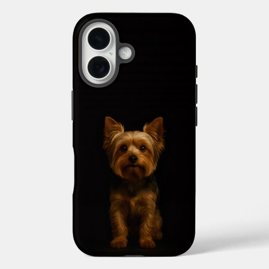 Coques Case-Mate iPhone Black 4 Luxe iPhone 16 Mate, Yorkshire Terrier (Verso)