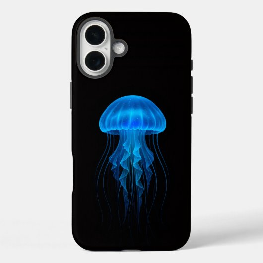 Coques Case-Mate iPhone Black 4 Luxe iPhone 16 Plus Mate, Blue Jellyfish (Verso)