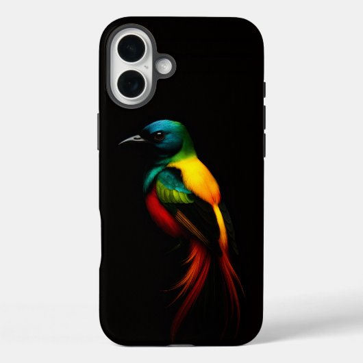Coques Case-Mate iPhone Black 4 Luxe iPhone 16 Plus Mate, Rainbow Bird (Verso)