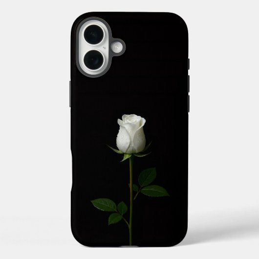 Coques Case-Mate iPhone Black 4 Luxe iPhone 16 Plus, Pure White Rose (Verso)