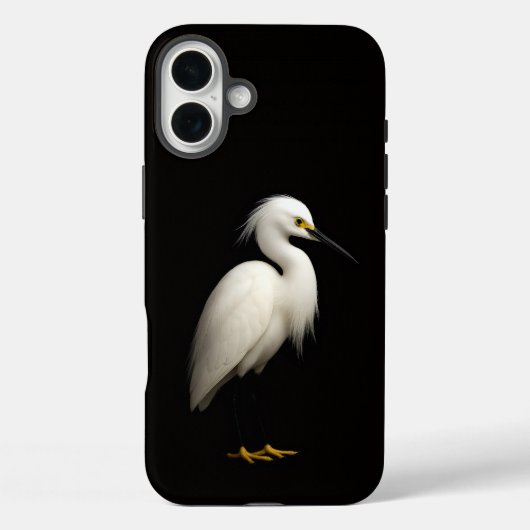 Coques Case-Mate iPhone Black 4 Luxe iPhone 16 Plus, Snowy Egret (Verso)