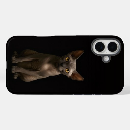 Coques Case-Mate iPhone Black 4 Luxe iPhone 16 Plus, Sphynx Cat (Verso (horizontal))