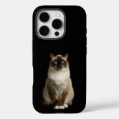 Coques Case-Mate iPhone Black 4 Luxe iPhone 16 Pro, Birmanese Cat (Verso)