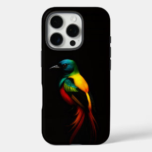 Coques iPhone 16 Pro Black 4 Luxe iPhone 16 Pro Coque-Mate, Rainbow Bir