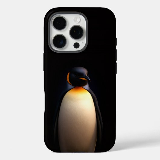 Coques Case-Mate iPhone Black 4 Luxe iPhone 16 Pro, Empereur Penguin (Verso)