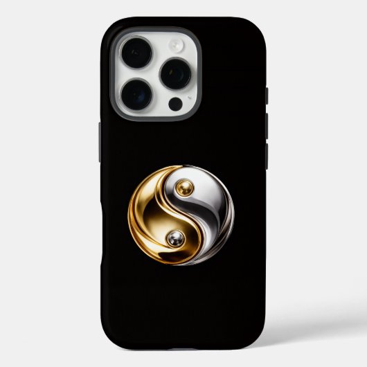 Coques Case-Mate iPhone Black 4 Luxe iPhone 16 Pro, Harmony Yin Yang (Verso)