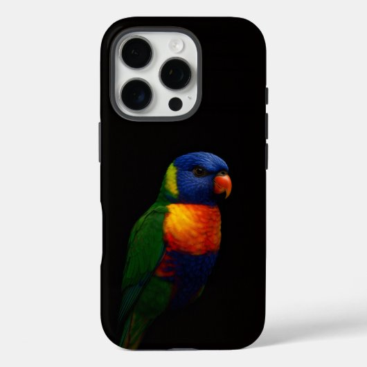 Coques Case-Mate iPhone Black 4 Luxe iPhone 16 Pro, Lorikeet Parrot (Verso)