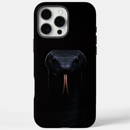Coques Case-Mate iPhone Black 4 Luxe iPhone 16 Pro Max Coque, Black Mamba (Verso)