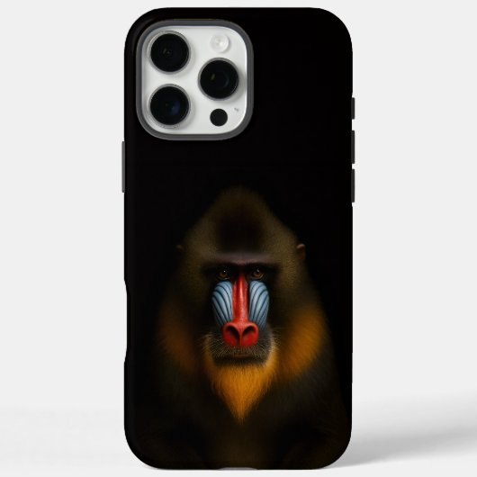 Coques Case-Mate iPhone Black 4 Luxe iPhone 16 Pro Max, Mandrill Monkey (Verso)