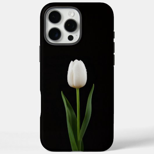 Coques Case-Mate iPhone Black 4 Luxe iPhone 16 Pro Max, Pearl White Tulip (Verso)