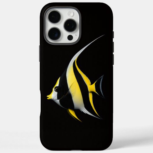 Coques Case-Mate iPhone Black 4 Luxe iPhone 16 Pro Max, Poisson-ange royal (Verso)