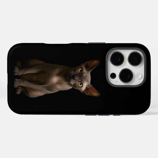 Coques Case-Mate iPhone Black 4 Luxe iPhone 16 Pro, Sphynx Cat (Verso (horizontal))