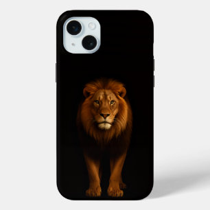 Coque iPhone 15 Mini Black 4 Luxe, Lion Majestueux iPhone 15 Plus