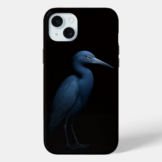 Coques Case-Mate iPhone Black 4 Luxe, Petit Héron Bleu iPhone 15 Plus (Verso)