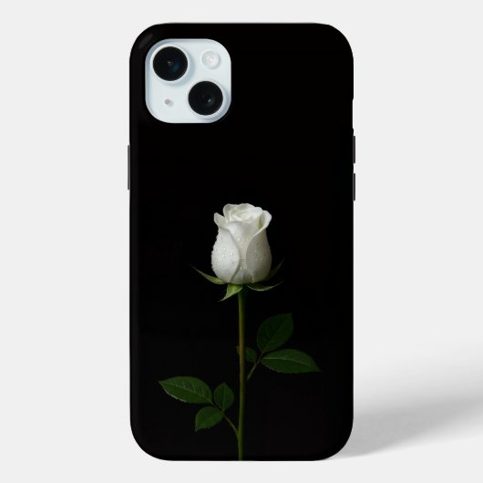 Coques Case-Mate iPhone Black 4 Luxe, Pure White Rose iPhone 15 Plus (Verso)