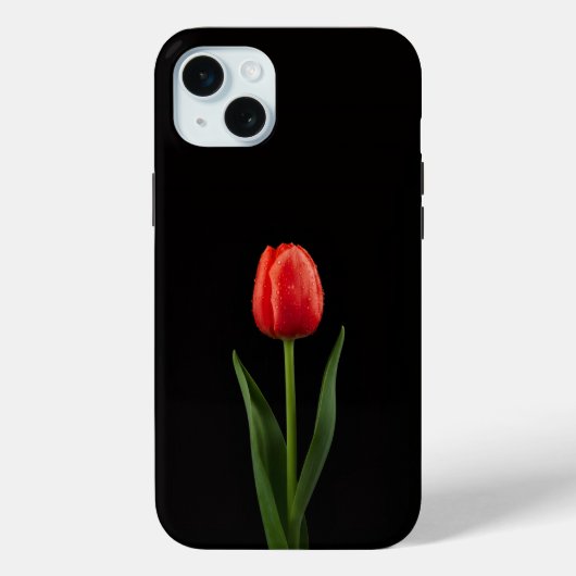 Coques Case-Mate iPhone Black 4 Luxe, Ruby Red Tulip iPhone 15 Plus (Verso)