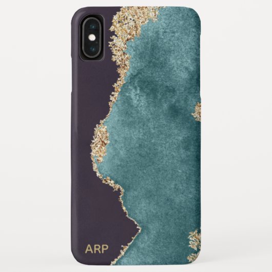 Coques Case-Mate iPhone *~* Black Agate Geode Gold Parties scintillant (Dos)