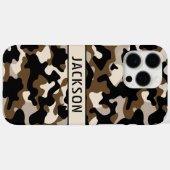 Coques Case-Mate iPhone Black and Brown Camouflage Personalized (Verso (horizontal))