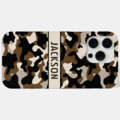 Coques Case-Mate iPhone Black and Brown Camouflage Personalized (Verso (horizontal))