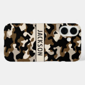 Coques Case-Mate iPhone Black and Brown Camouflage Personalized (Verso (horizontal))