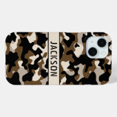 Coques Case-Mate iPhone Black and Brown Camouflage Personalized (Verso (horizontal))