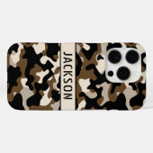 Coques Case-Mate iPhone Black and Brown Camouflage Personalized (Verso (horizontal))