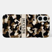Coques Case-Mate iPhone Black and Brown Camouflage Personalized (Verso (horizontal))