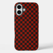 Coques Case-Mate iPhone Black and Deep red checkerboard pattern (Verso)