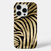 Coques Case-Mate iPhone Black and Gold Glam Zebra Print (Verso)