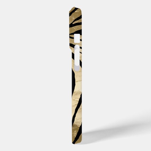 Coques Case-Mate iPhone Black and Gold Glam Zebra Print (Verso / Gauche)