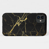 Coques Case-Mate iPhone Black and Gold Marble (Dos (Horizontal))