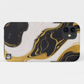 Coques Case-Mate iPhone Black and Gold Marble (Dos (Horizontal))