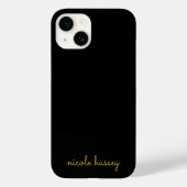Coques Case-Mate iPhone Black and Gold Script  | Stylish Monogram Modern (Verso)