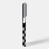 Coques Case-Mate iPhone Black and Gray Checkered Striped Personalized (Verso / Droite)
