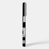 Coques Case-Mate iPhone Black and Gray Checkered Striped Personalized (Verso / Droite)