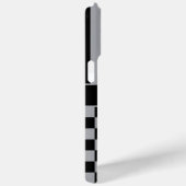 Coques Case-Mate iPhone Black and Gray Checkered Striped Personalized (Verso / Droite)