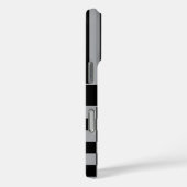 Coques Case-Mate iPhone Black and Gray Checkered Striped Personalized (Verso / Droite)