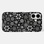 Coques Case-Mate iPhone Black And Gray Retro Floral Art Seamless Pattern (Verso (horizontal))