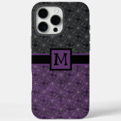 Coques Case-Mate iPhone Black and Purple Gothic Spiderweb with Monogram (Verso)