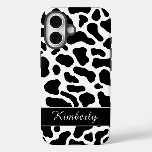 Coques Case-Mate iPhone Black and White Cow Print  (Verso)