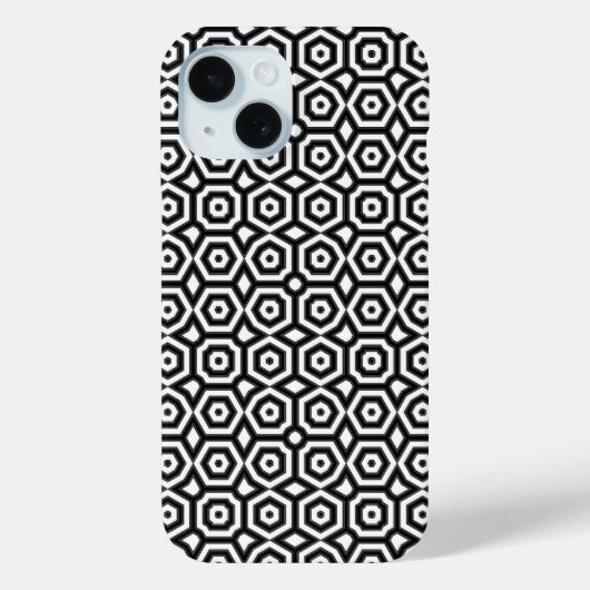 Coques Case-Mate iPhone Black and white geometric pattern (Verso)