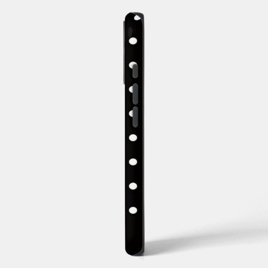 Coques Case-Mate iPhone Black and White Polka Dot Personalized Name  (Verso / Gauche)