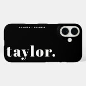 Coques Case-Mate iPhone Black and White Retro Typography Personalized (Verso (horizontal))