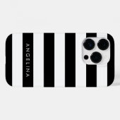 Coques Case-Mate iPhone Black and White Striped (Verso (horizontal))